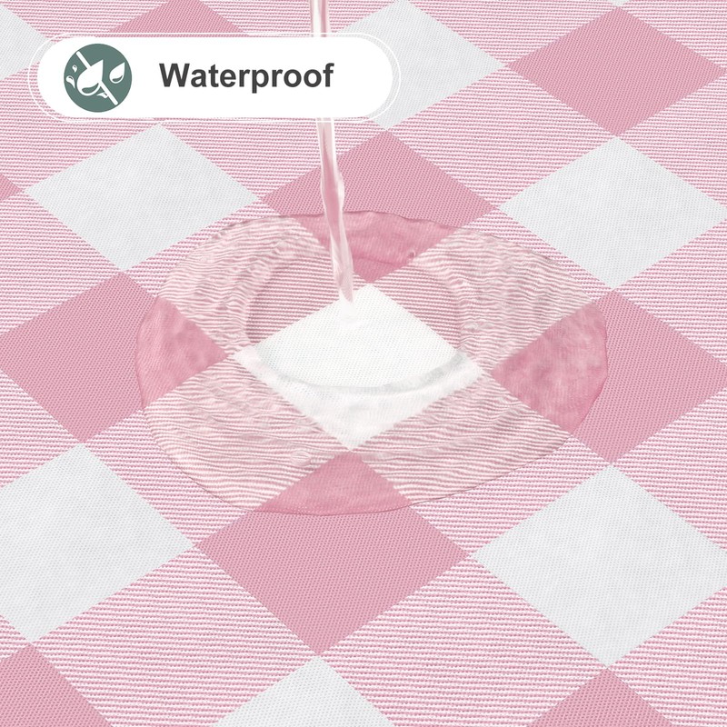 misaya Rectangle Waterproof Vinyl Table Cloth, Buffalo Flannel Backed Tablecloth,