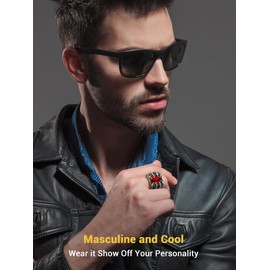 PROSTEEL Dragon Claw Gemstone Ring Goth Biker Jewelry for Men Finger Rings Size 10