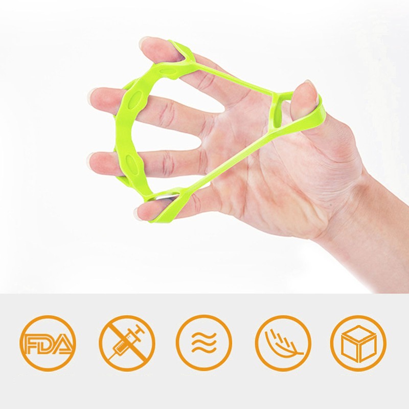 10Pcs Finger Exerciser 6.6LB Green Soft Flexible Silicone Portable Skin