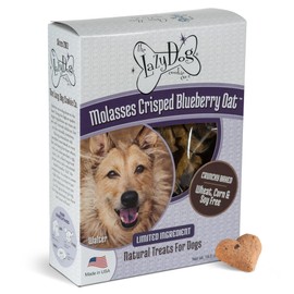 The Lazy Dog Cookie Co. Crunchy Dog Treat, Molasses Crisped Blueberry Oat, Cookies for Small, Medium and Large Dogs, Wheat-Free, Soy-Free, Corn-Free, Made in The USA, 14 oz. Box (Pack of 1)