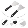 STOBAZA 2Pcs Stainless Steel Cooking Spatula with Plastic Handles Multi