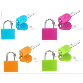Suitcase Locks Padlocks, Small Luggage Locks with Keys with Outdoor Travel Luggage Suitcase Baggage Metal Travel Padlocks for Backpack Gym Locker Laptop Bag Multicolour (4 Pcs Multi Colour)
