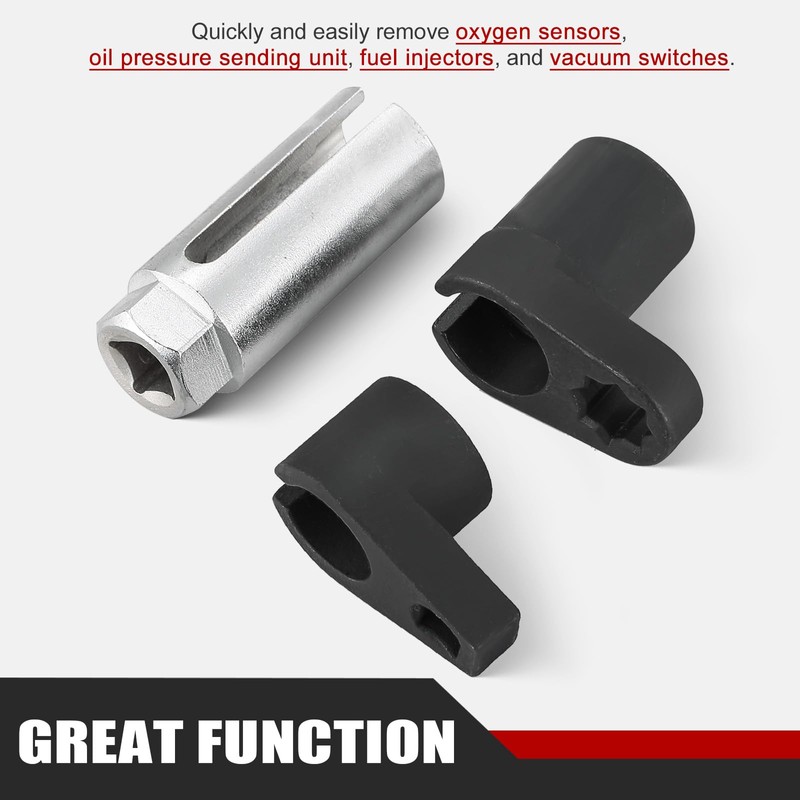 ATPEAM Oxygen Sensor Socket Set (3 Piece), Extra Durable Chrome