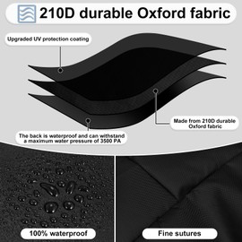 Patio Heater Cover Oxford Fabric Outdoor Heater Cover Waterproof Garden Heater Cover with Zipper Dust-Proof Windproof UV-Resistant Snow-Poof Heater 89 x 33 x 19 Inch for Standing Heater(210 Oxford)