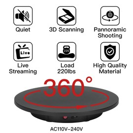 GOHASPW Rotating Display Stand 16.5'' Large Motorized Turntable Stand Spinning Photography Turntable(Black Wired)
