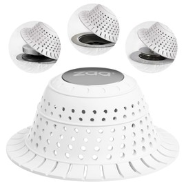 zaa Bathtub Drain Hair Catcher, Silicone Collapsible 1 Pack Drain Protector for Pop-Up and Regular Drains of Shower, Tub, Bathroom, Sink, Snow-White