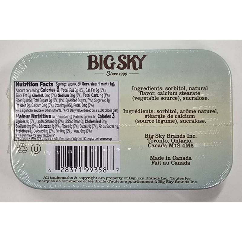 Big Sky Sugar Free Marshmallow Mints (2) Pack Nostalgic Tins