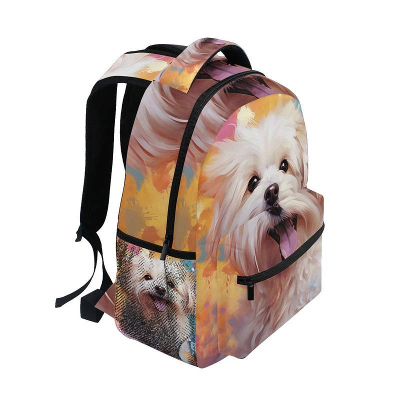 Dog Maltese High School Bag Backpack Bookbags Book Bags for