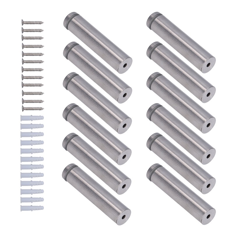 12 Set Stainless Steel Standoff Screws 19x80mm Advertising Screws Mounting