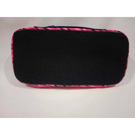 Cornhole Bag case Pouch Small Insert Carry Bag fits 4 Regulation Size pro Bean Bags Clear Vinyl top and patchable Bottoms Heavy Duty Handle HOT Pink Zebra Stripe Full Protection for Your Gear