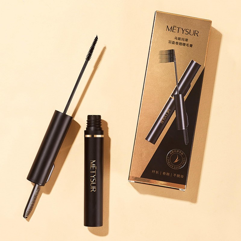 METYSUR マスカラ ロング カールキープ 繊維配合 ブラック ウォータープルーフ スマッジプルーフ 下地 お湯で落ちる