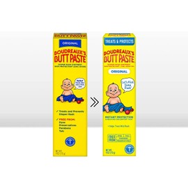 Boudreaux's Butt Paste Original Diaper Rash Cream, Ointment for Baby, 4 oz Tube, 3 Pack