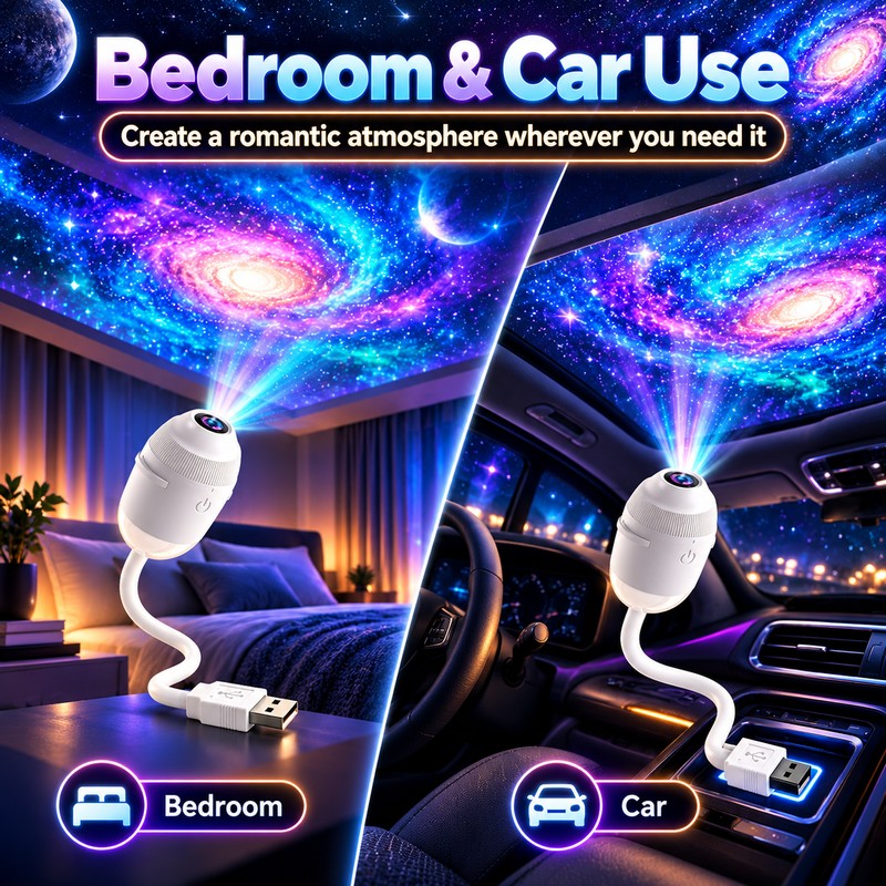 2 in 1 Galaxy Star Projector, Night Light for Ambient