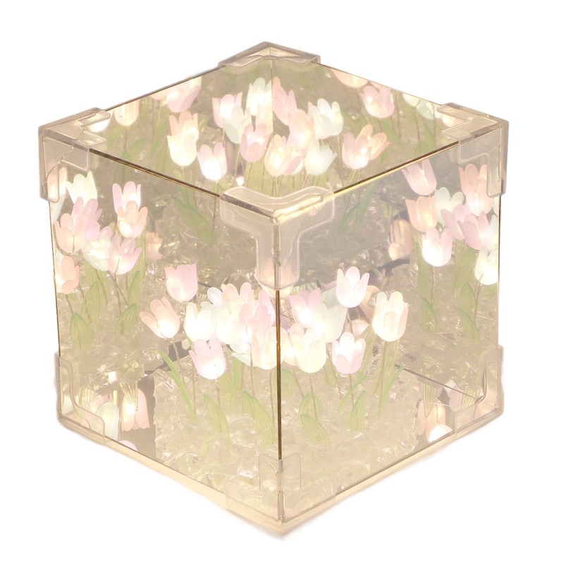 2 in 1 Tulip Cube Mirror Lamp LED Decorative Night