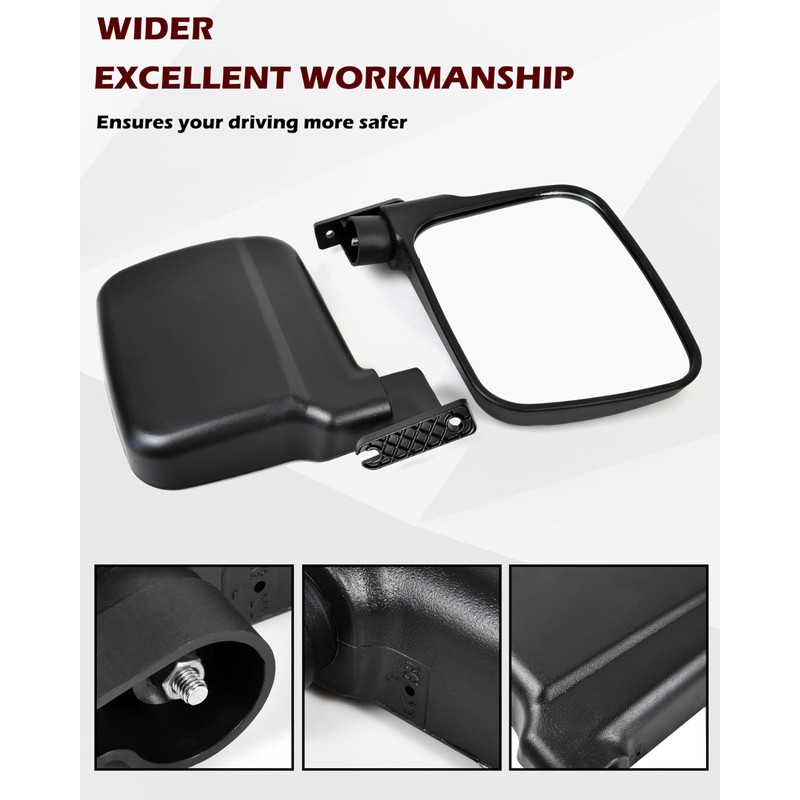 SAUTVS Adjustable Side Mirrors Compatible with Kawasaki Mule Pro FXT