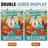 Dyrenson Welcome Fall Pumpkin Beach Decorative Garden Flag, Coastal Autumn