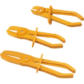 Hose Clamp Pliers, Hose Clamping Pliers, Hose Clamp Pliers Set, 3 Piece Clamping Pliers Set, 155 mm, 185 mm, 255 mm Hose Clamping Pliers for Clamping Cooling Hoses, Brake and Petrol Lines, Yellow