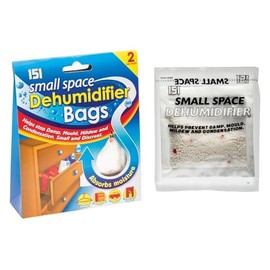 2 Pack Small Space Dehumidifier Bags 4 Sachets | Helps Damp Mould Mildew Condensation | Wardrobe Caravan Drawers Cars (2)