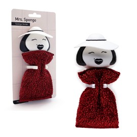 Peleg Design Mrs. Sponge キッチンスポンジホルダー - プラスチックディッシュスポンジホルダー キッチンシンク用 あらゆる種類のスポンジを乾燥 - キッチンシンクオーガナイザー 装飾 ユニークなギフトアイデア - スポンジ付き