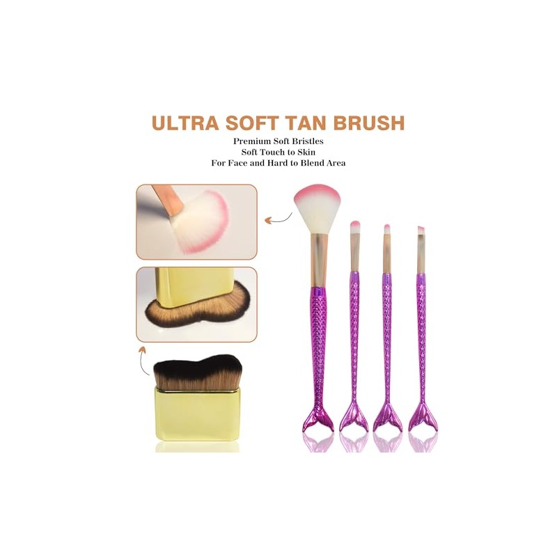 Set Piezas Autobronceador Incluye Guante Exfoliante Aplicador Loción Bronceadora Espalda