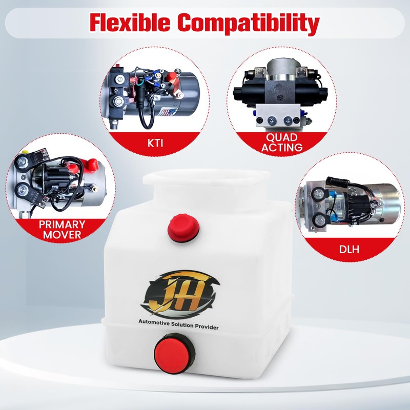 4 Quart Poly Power Unit Reservoir for Hydraulic Systems, Polyethylene