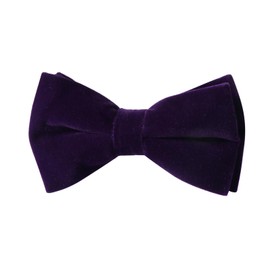 HOULIFE Velvet Bow Tie for Men – Adjustable Pre-tied Bowtie, Solid Colour Butterfly Bow Ties for Groom Wedding Party Formal with Gift Box (Double Layer), Purple