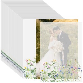 MotiMind 150 Pack Wildflower Vellum Paper for 5x7 Invitations Save The Date Cards Wedding Invitations Wraps Vellum Translucent Paper Wedding Photo Cover for DIY Printing Drawing Printable Invitations
