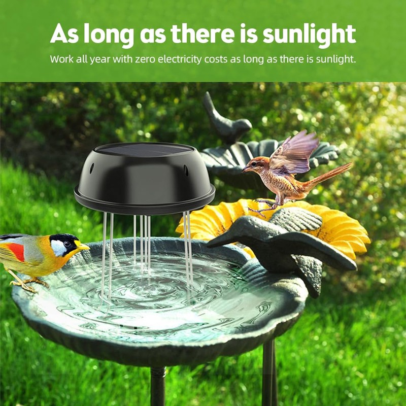 Solar Water Wiggler for Bird Bath,5V 0.5W Round Shaped Solar