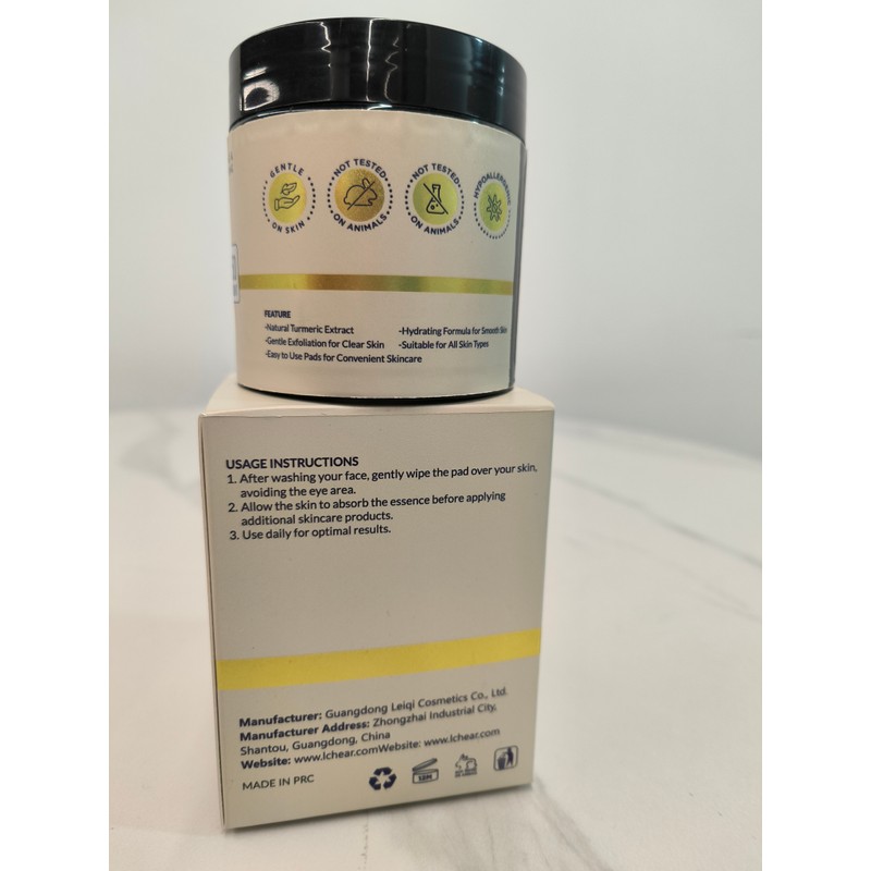 KRADAA TURMERIC & KOJIC ACIDCLEANSING PADS,Make-up removing preparations,Lab Tested –