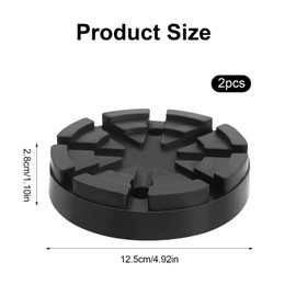 2 Stück Universelle Wagenheber Gummiauflage 125 mm Wagenheberauflage Gummi Gummiteller Wagenheber Gummipuffer Unterstellbock Gummiklotz Jack Pads Gummiblock für Wagenheber und Hebebühnen (Schwarz)