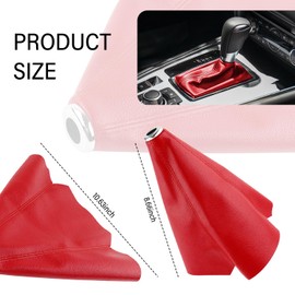 Car Shift Boot,Leather Gear Shift Cover Car Accessories Interior Decoration,Universal Dustproof Gear Shifter Cover Fits Car Truck SUV with Manual/Automatic Shift Knob (Red)