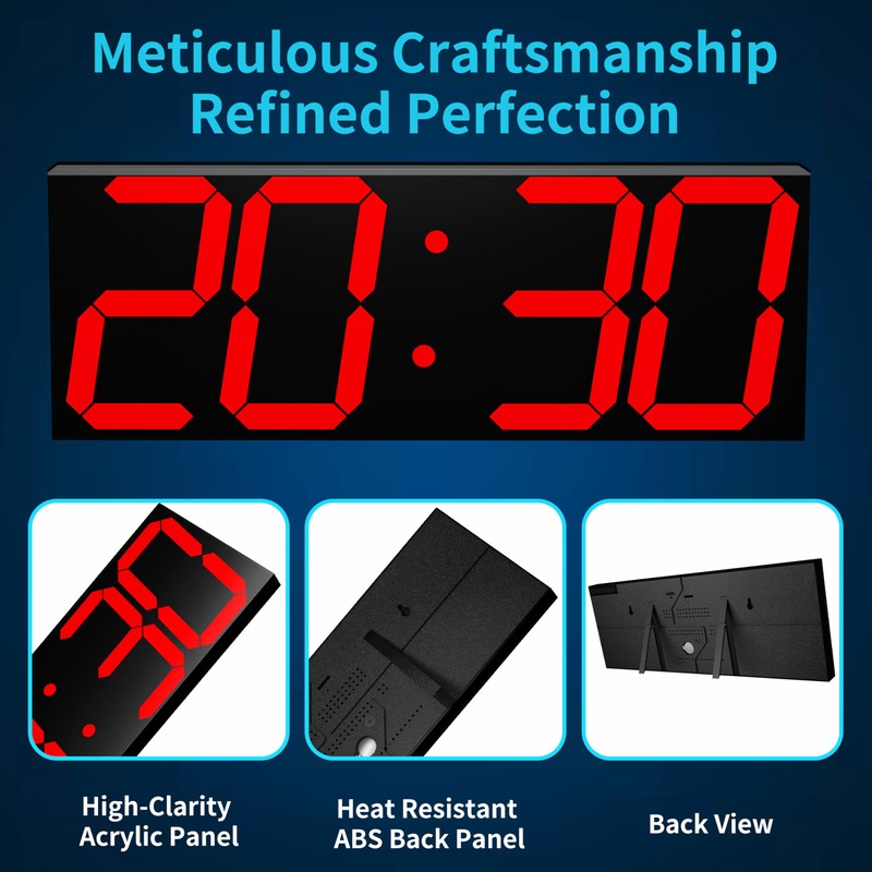 CHKOSDA Digital Clock with Large Display 18.7 Inch, GPS Auto-Sync