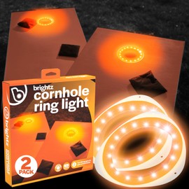 Brightz Cornhole Ring Lights 2-Pack - LED Cornhole Board & Hole Lights for Outdoor Games (Orange)