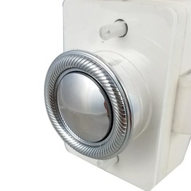 Man Ship - Marine Push Button Latch – 304 Stainless Steel, Round Diamond Cut Bezel Cabinet Latch with Spacer Ring & Plate – Silver Finish – Fits 1/2" to 1" Door Thickness, (7500S - Silver)