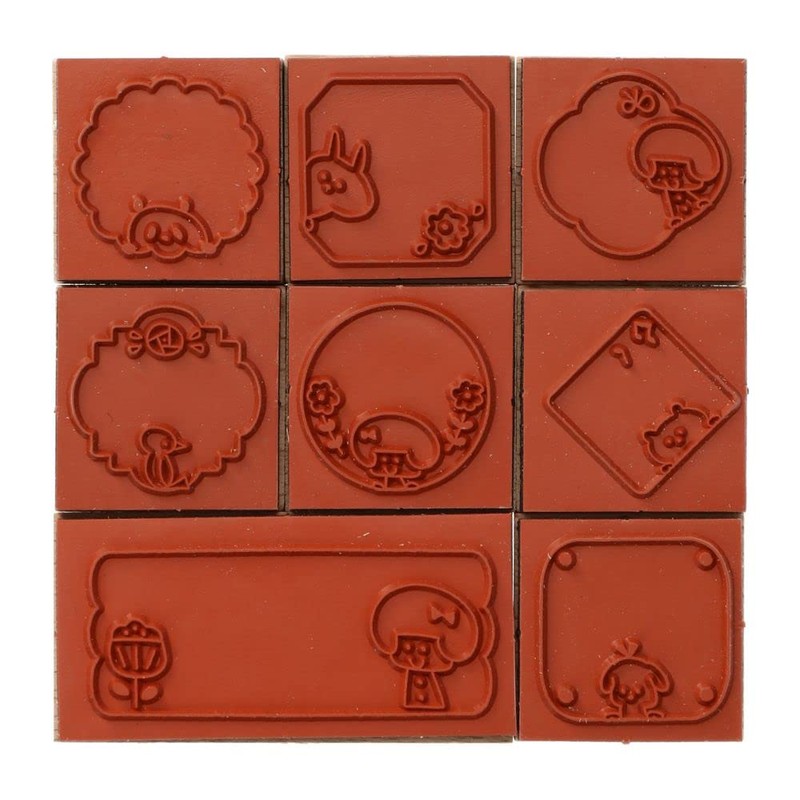 Wooden Stamp Set mizutama Marks Frame MZT-STM1-C