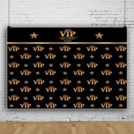 YongFoto 2.5 x 1.8 m Vinyl Photo Background VIP Background Red Carpet Event Crown Stars Black Photo Photography Background Party Decoration Video Photo Studio Backgrounds Photo Shoot
