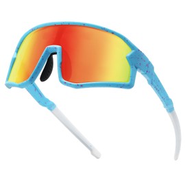 TJUTR Kids Polarized Sports Sunglasses, Wrap Around Baseball Softball Sun Glasses UV400 Protection for Boys & Girls 6-12