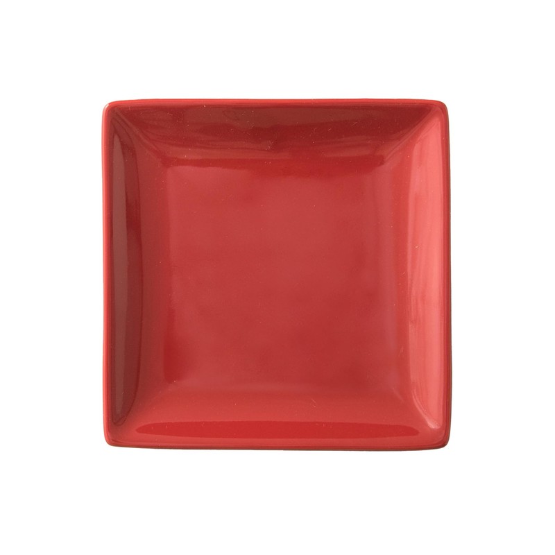 Small Plate Square Plate 5.1 inches (13 cm), Red [Square