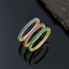 GOURIK 18K Yellow Gold Plated Stackable Created Ruby Ring For