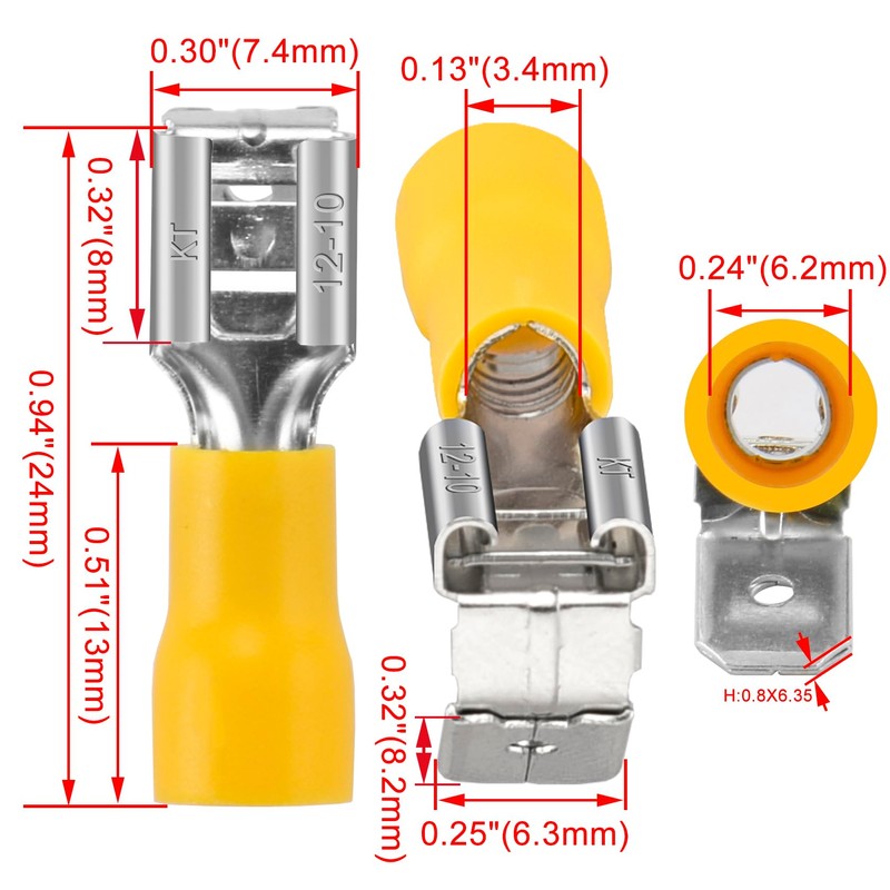 Heschen male multi-stack disconnector spade crimp terminal yellow, PBDD-L, 100