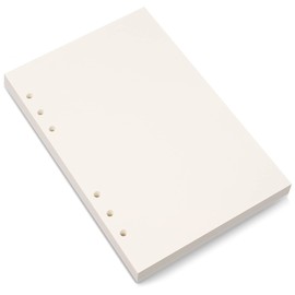 A5 Blank Paper, A5 Refill Paper, A5 Filler Paper, 6 Hole Punched Blank Paper Refills for A5 Filofax Planner, Folders, Journals, Notes, 80 Sheets/160 Pages, 14 x 21 cm, Beige (1)
