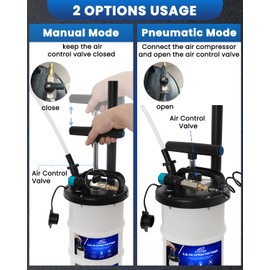 SIXIWANZI 6.5L Oil Extractor Pump, Pneumatic/Manual Fluid Extractor with Pipe Storage Units
