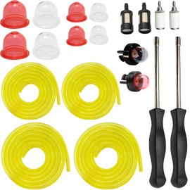AC04122 4 Size Fuel Line Primer Bulb Fuel Filter kit Replacement for Small Engine Zama Poulan Craftman Ryobi Homelite Husqvarna Carburetor Chainsaw Weed Eater Trimmer Blower