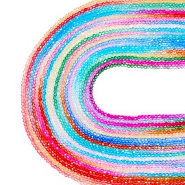 PandaHall 20 Strands 3mm Bicone Glass Beads Faceted Crystal Glass Loose Beads Assorted Craft Beads Bulk for Friendship Bracelet Necklace Earring Jewelry Making