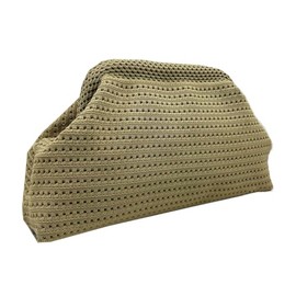 Aligoo Women Clutch Purses,Summer Beach Woven Crochet Bag 2025,Evening Handbag Dumpling Striped Ruched Cloud Purse