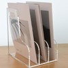 AIMOLLY 3 Vertical Compartments File Holder, Clear Acrylic Desk Organizer