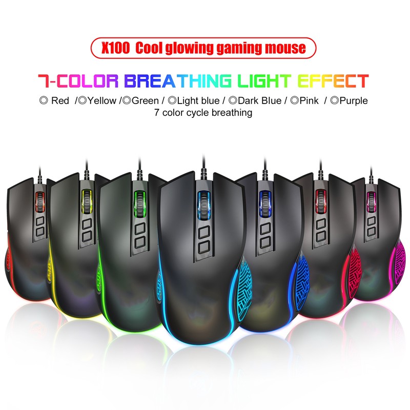 Gaming Mouse USB2.0 4 Adjustable DPI RGB Backlit Ergonomic Design