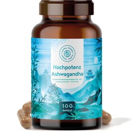 Ashwagandha Capsules High Dose - 500 mg Ashwagandha Extract per Daily Dose with 35 mg Withanolide - Indian Sleep Berry - 100 Vegan Capsules