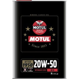 Motul Classic 20W-50 Performance Motor Oil Engine Mineral Multi-grade 5 Liter 110622