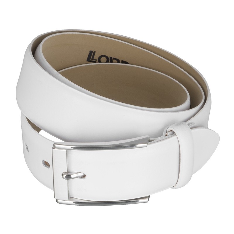 Lloyd Leather Belt, White